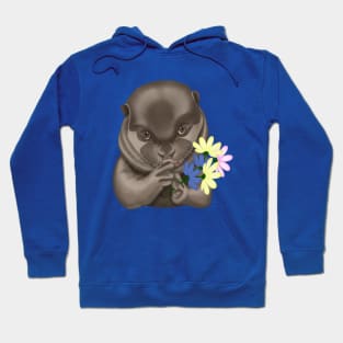 Otter with flowers. Otter lover Hoodie